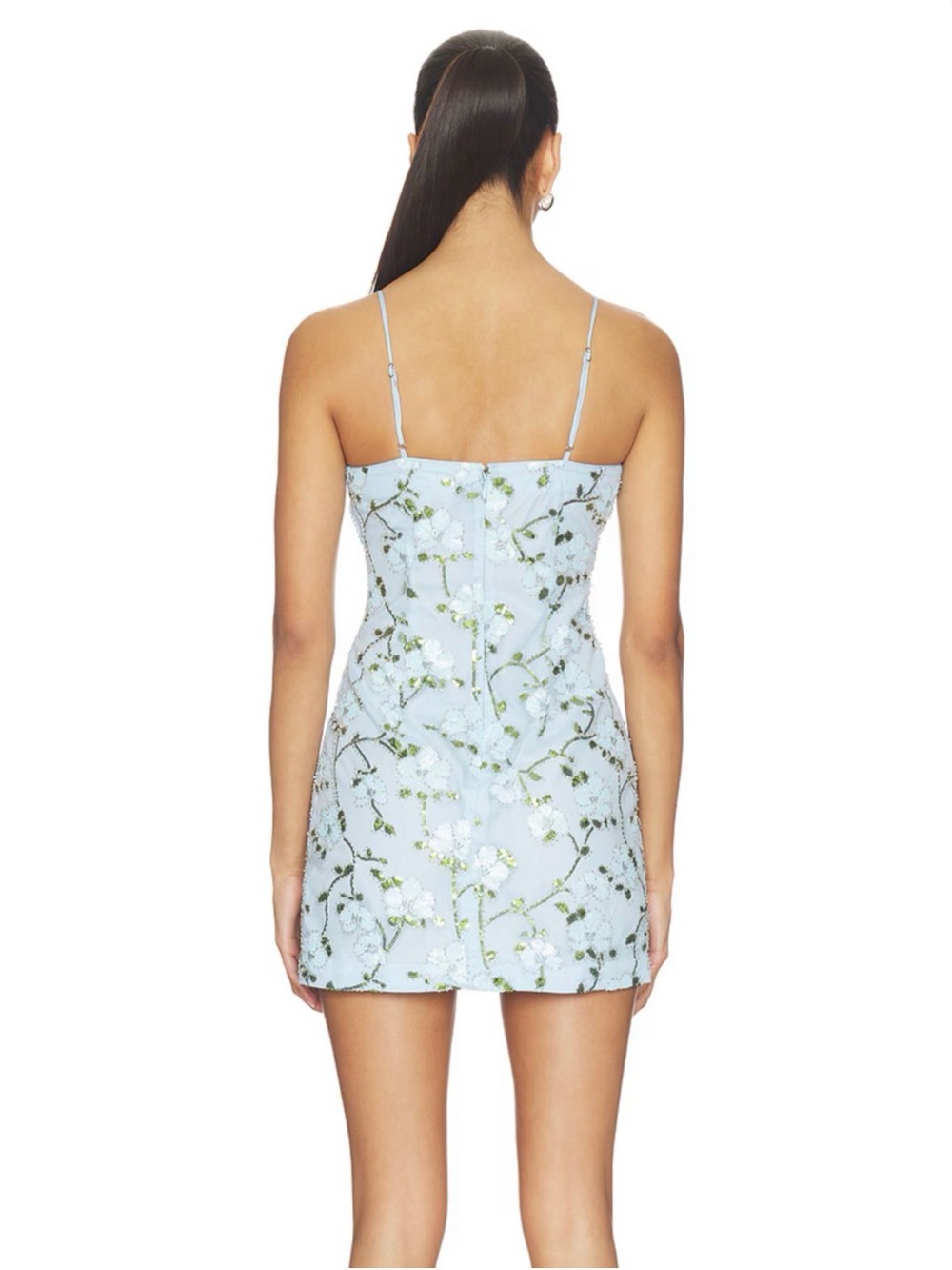 MAJORELLE Lucia Mini Dress in Baby Blue // Size Small - Picture 3 of 6